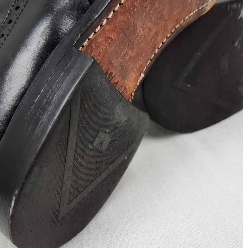Allen Edmonds Black Birmingham Oxford Leather Dress Shoes - Picture 9 of 12